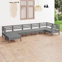 7-delige Loungeset massief grenenhout grijs - thumbnail