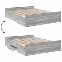 Bedframe met lades bewerkt hout grijs sonoma eiken 150x200 cm - thumbnail