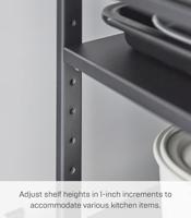 Yamazaki Keukenkast Organizer - 3 niveaus - Tower - Zwart - thumbnail