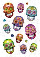 Herma stickervel Flowerpower Skull 16 cm glitter folie 14-delig - thumbnail