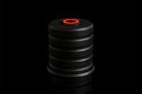 Alphacool Powerbutton met push-button 19mm red lighting - deep black schakelaar - thumbnail