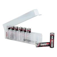 ANSMANN Premium accubox voor 4 Mignon AA of Micro AAA batterijen en batterijen – bewaardoos ter bescherming en transport, 8-delige accubox., 1 Stuk, transparant - thumbnail