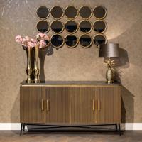 Richmond Dressoir 'Ironville' 160cm, kleur goud / zwart marmer - thumbnail
