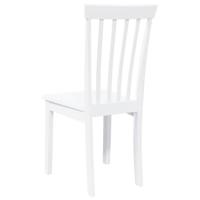 Eetkamerstoelen 2 st massief hout rubber wit - thumbnail