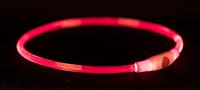 TRIXIE LICHTGEVENDE HALSBAND USB FLASH LIGHT OPLAADBAAR TPU ROOD - thumbnail