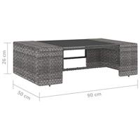 3-delige Loungeset poly rattan grijs - thumbnail