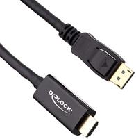 Delock 85956 DisplayPort-kabel DisplayPort / HDMI Aansluitkabel DisplayPort-stekker, HDMI-A-stekker 2 m Zwart Vergulde steekcontacten, 4K UHD - thumbnail