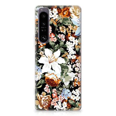 TPU Case voor Sony Xperia 1 IV Dark Flowers TPU Case voor Sony Xperia 1 IV Dark Flowers