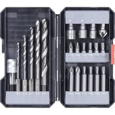 kwb 108805 Boor- en bitassortiment 22-delig Metaal 3 mm, 4 mm, 5 mm, 6 mm, 8 mm