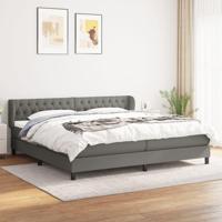 Boxspring met matras stof donkergrijs 200x200 cm - thumbnail