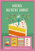 hallmark wenskaarten, hoera jij bent jarig, blister van 8 stuks - thumbnail