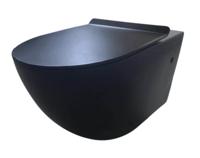 Best Design Morrano Compact wandcloset Spoelrandloos 49cm incl softclose zitting mat zwart 4006720 - thumbnail