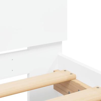 Bedframe met hoofdeinde en LED wit 135x190 cm
