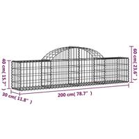 Schanskorven 7 st gewelfd 200x30x40/60 cm gegalvaniseerd ijzer - thumbnail
