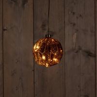 Glass Ball Antique Gold 12 cm 10Led Classic Warm en Mercu Anna's Collection - Annas collection - thumbnail