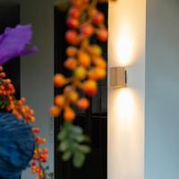 QAZQA Landelijke wandlamp hout vierkant 2-lichts - Sandy - thumbnail