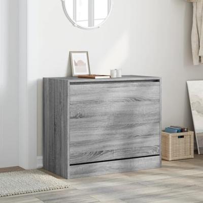 VidaXL Schoenenkast 80x42x69 cm bewerkt hout grijs sonoma eikenkleurig VidaXL Schoenenkast 80x42x69 cm bewerkt hout grijs sonoma eikenkleurig