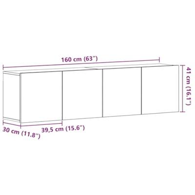 Tv-meubels 2 st 160x30x41 cm bewerkt hout zwart eikenkleurig