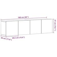 Tv-meubels 2 st 160x30x41 cm bewerkt hout zwart eikenkleurig - thumbnail