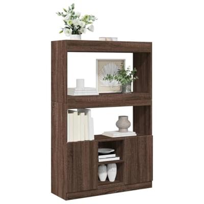 Hoge kast 92x33x140 cm bewerkt hout bruin eikenkleur