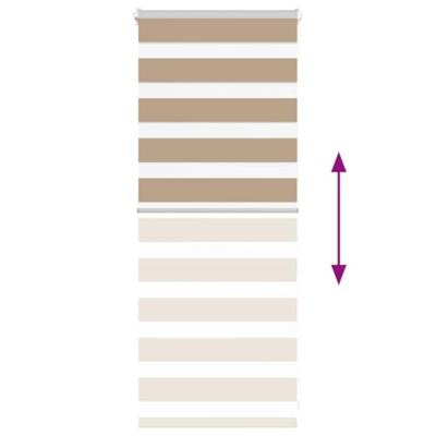 VidaXL Zebra blind zandbruin 65x100 cm stofbreedte 60,9 cm polyester