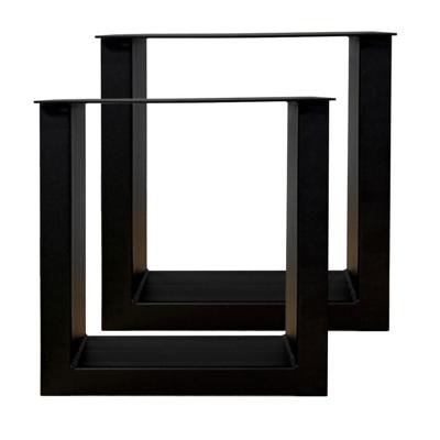 Set stalen U bankpoten 36 bij 8 cm en hoogte 41 cm zwart (4 x 8 cm) - 2 stuks