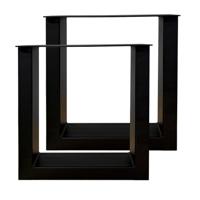 Set stalen U bankpoten 36 bij 8 cm en hoogte 41 cm zwart (4 x 8 cm) - 2 stuks - thumbnail