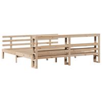 Bedframe met hoofdbord massief grenenhout 180x200 cm - thumbnail