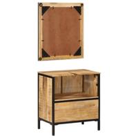 2-delige Badkamermeubelset ijzer en massief mangohout - thumbnail