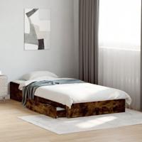 Bedframe met lades bewerkt hout gerookt eikenkleurig 90x190 cm - thumbnail