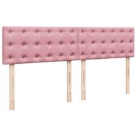 Boxspring met matras fluweel roze 200x200 cm - thumbnail