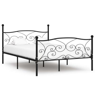 Bedframe met lattenbodem metaal zwart 120x200 cm Bedframe met lattenbodem metaal zwart 120x200 cm