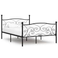 Bedframe met lattenbodem metaal zwart 120x200 cm - thumbnail