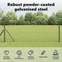 VidaXL Afrasteringspaal 7 pcs grijs staal - thumbnail