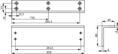 ASSA ABLOY DCA107 Hoekmontageplaat voor DC340 en DC347 | kleur zilver EV1 - 10027526