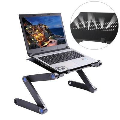 Draagbare 360 graden verstelbaar opvouwbaar aluminiumlegering Bureaustandaard voor Laptop / Notebook zonder CPU Fans & Mouse Pad (zwart)