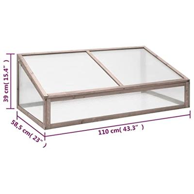 VidaXL Broeikas 110x58,5x39 cm vurenhout grijs