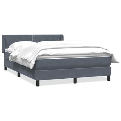 Boxspring met matras fluweel donkergrijs 140x210 cm