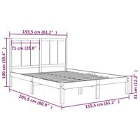Bedframe zonder matras massief grenenhout 150x200 cm - thumbnail