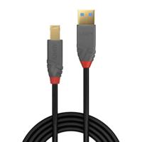 Lindy 36744 5m USB A USB B Mannelijk Mannelijk Zwart USB-kabel - thumbnail