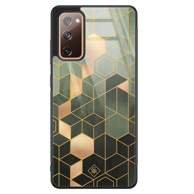 Samsung Galaxy S20 FE glazen hardcase - Kubus groen Samsung Galaxy S20 FE glazen hardcase - Kubus groen