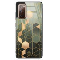 Samsung Galaxy S20 FE glazen hardcase - Kubus groen - thumbnail
