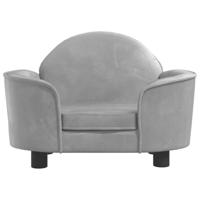 Hondenmand 66x40x45 cm fluweel lichtgrijs - thumbnail