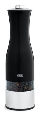 Elektrische peper-/zoutmolen - ADE - KEUKENGEREEDSCHAPPEN - Roestvrij staal/kunststof - H 22,5 cm - Inclusief 6 AAA-batterijen - Zwart