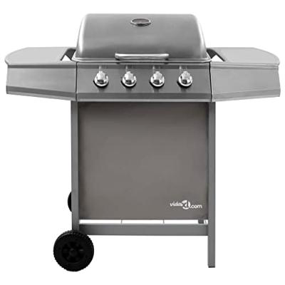 Gasbarbecue met 4 branders zilverkleurig - thumbnail