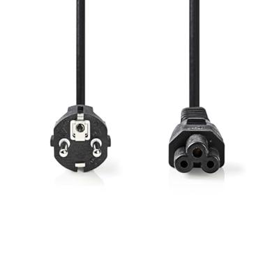 Nedis Stroomkabel | Type F (CEE 7/7) Male | IEC-320-C5 | Recht | Recht | Vernikkeld | 3.00 m | Rond | PVC | Zwart | Label - CEGL10130BK30