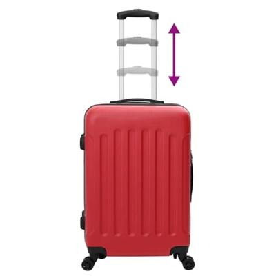 VidaXL Koffer met slot 3 pcs rood 50 x 31 x 78 cm abs kunststof