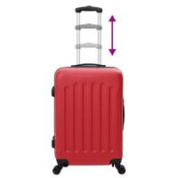 VidaXL Koffer met slot 3 pcs rood 50 x 31 x 78 cm abs kunststof - thumbnail