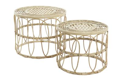 Set van 2 tafels DKD Home Decor Bruin 50 x 50 x 40 cm 50 x 50 x 41,5 cm Set van 2 tafels DKD Home Decor Bruin 50 x 50 x 40 cm 50 x 50 x 41,5 cm