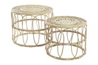 Set van 2 tafels DKD Home Decor Bruin 50 x 50 x 40 cm 50 x 50 x 41,5 cm - thumbnail